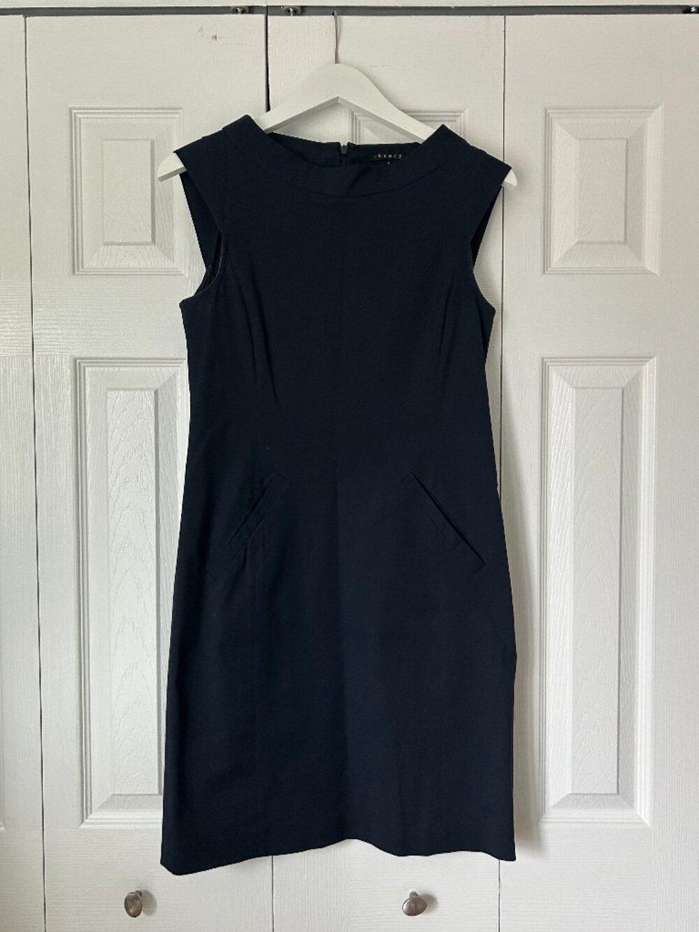 Theory Navy Cotton Mini Dress